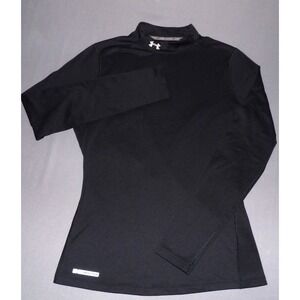Under Armour Cold Gear Black Fitted Mock Stretch Athletic Shirt Women's Large